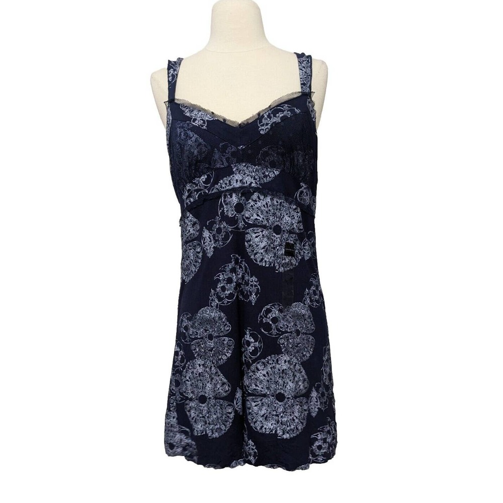 CalvIn Klein Jeans Navy Blue Vintage Women's Size Large Boho Tank Top Y2K New
